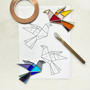 Stained Glass Bird Pattern: DIY Suncatcher, Window Art (PDF Pattern)