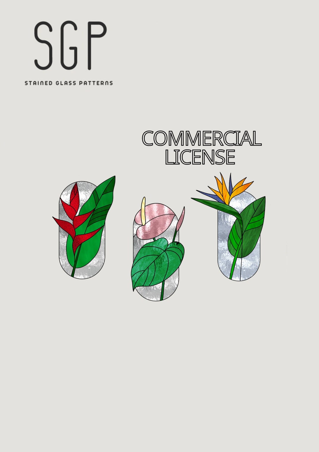 Tropical Flower Stained Glass Patterns Anthurium Suncatcher Set Of 3 Photo Inspiration