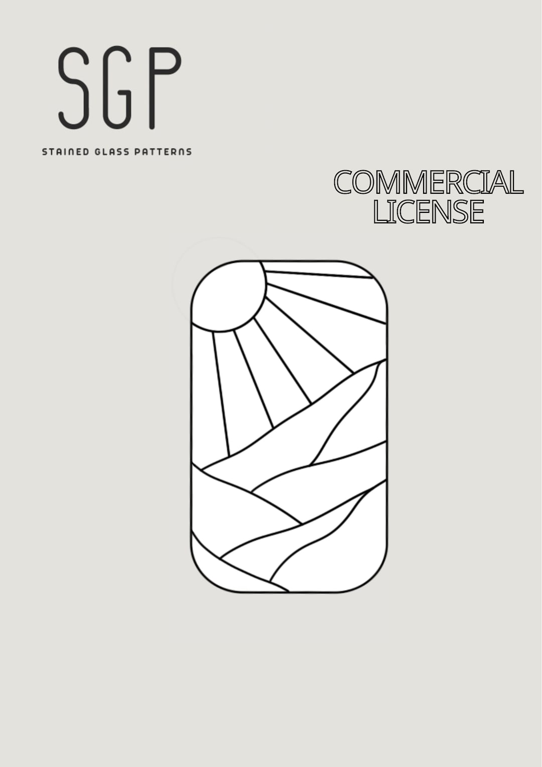 Stained Glass Patterns Sun Pattern Beginner Pattern DIY Stained Glass