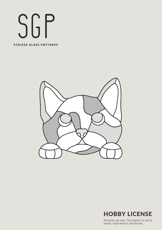 Stained Glass Cat Suncatcher Pattern (Digital Download)