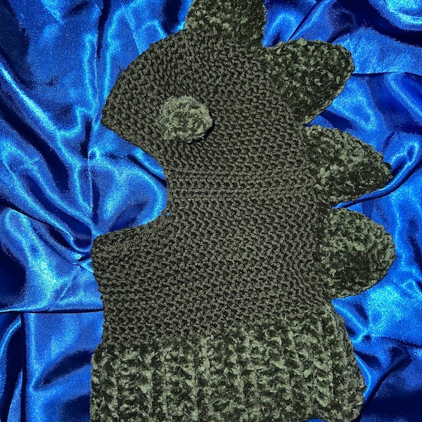 Balaclava Ski Mask Dino Dragon Velvet Hand crocheted