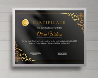 Certificate of Achievement Template | Editable Certificate of Completion | Award Recognition | Certificate of Recognition | Certificate