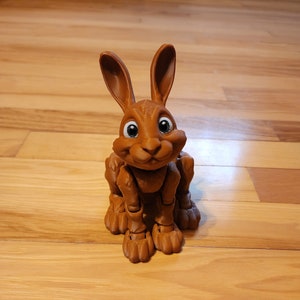 Friendly Articulated Bunny Rabbit | Cute | 3D Printed | Wildlife | Fidget | Flexible | Sensory | Detailed | Pet | Kids | Gift | Animals