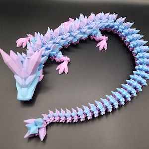 Drago di cristallo articolato / Rettile / Fidget / Mitico / Carino / Flessibile / Sensoriale / Animale domestico / Stampato in 3D / Divertente / Bambini / Regalo / Animali