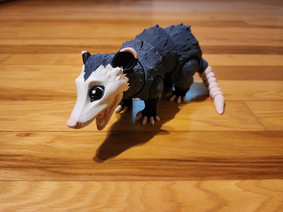 Opossum Articulated 3D Printed Fidget Figurine, Sensory Desk