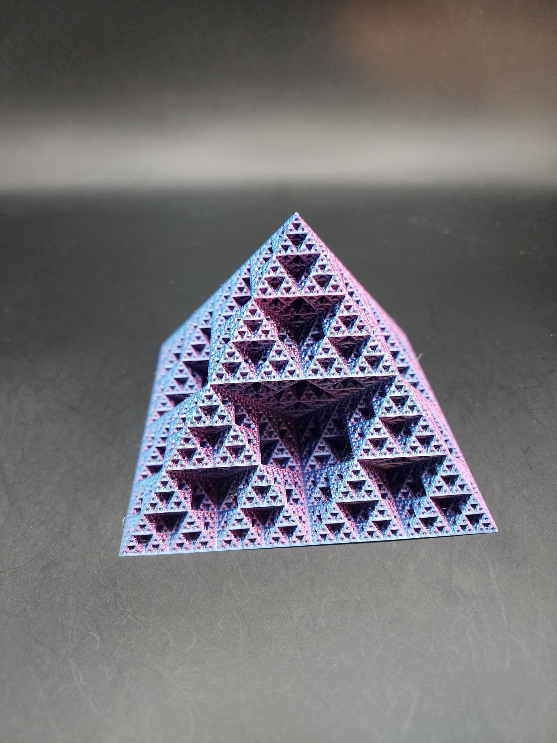 Fractal Pyramid | Mathematics | 3D Printed | Triangle | Mathematical | Education | Educator | Gift | Teacher | Sculpture | Desk Shelf