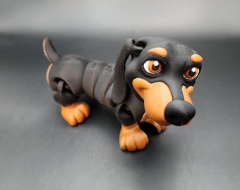 Adorable Articulated Dachshund Dog | 3D Printed | Dotson | Fidget | Cute Gifts | Flexible | Puppy | Sensory | Pet | Kids | Animals | Detail