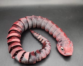 Cute Articulated Hognose Snake | Fidget | Flexible | Sensory | Detailed | Pet | Serpent | 3D Printed Fun | Kids | Gift | Animals | Desk Toy