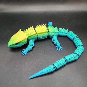 Articulated Crocodile Skink | Lizard | 3D Print | Paperweight | Toy | 3D Printing | 3D Printed | Spikes | Scales | Fidget