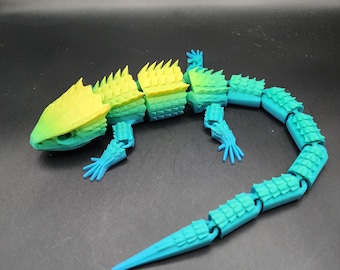 Articulated Crocodile Skink | Lizard | 3D Print | Paperweight | Toy | 3D Printing | 3D Printed | Spikes | Scales | Fidget