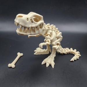 Articulated T-Rex Skeleton | Fidget | Cute | 3D Printed | Dinosaur | Flexible | Sensory | Detailed | Pet | Kids | Gift | Desk toy | Flexi
