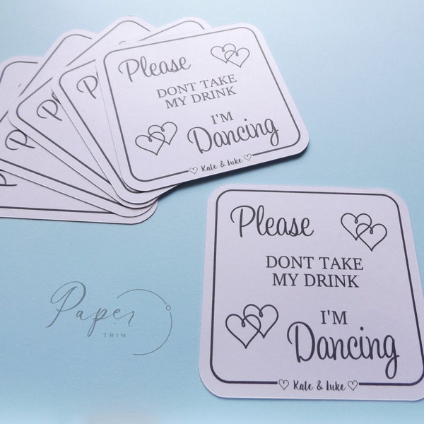 Wedding Drink Cover, Wedding Coaster, Don’t take my drink, Personalised Drink Cover