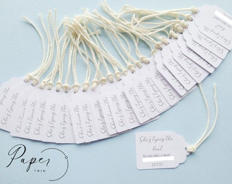 She's Tying The Knot, Let's Take A Shot Personalised Hen Party Tags