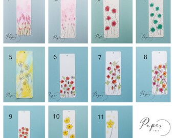 Hand Painted Bookmarks - Watercolour Bookmark, Floral Book Mark, Flower Power, Flowers Book Gift, Book Gift, Book Lover Gifts,