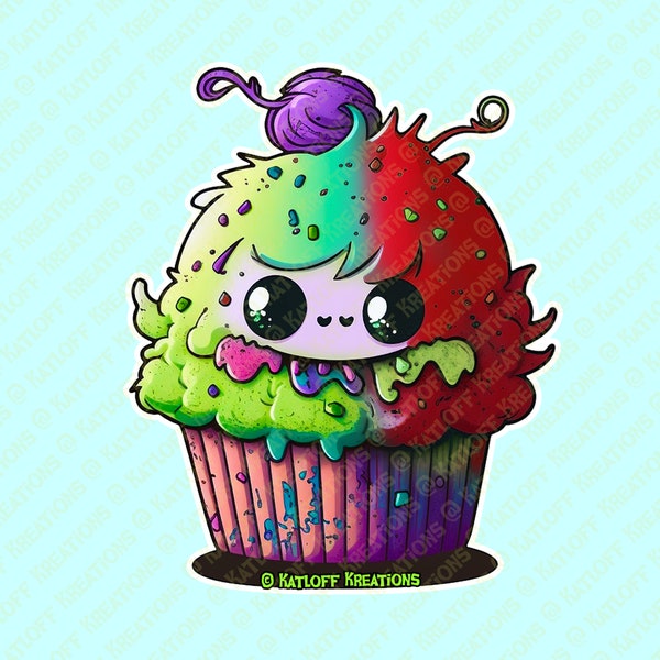 Snuggy Cakez - Zoney | Monster Cupcake Vinyl Sticker | Laptop Sticker