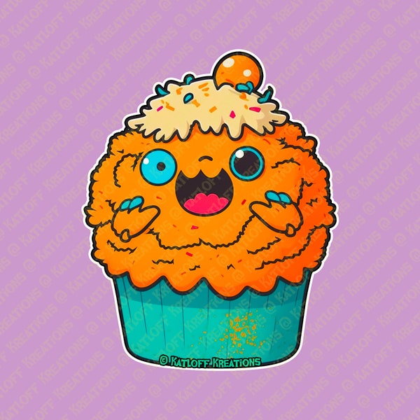 Snuggy Cakez - Zovial | Monster Cupcake Vinyl Sticker | Laptop Sticker