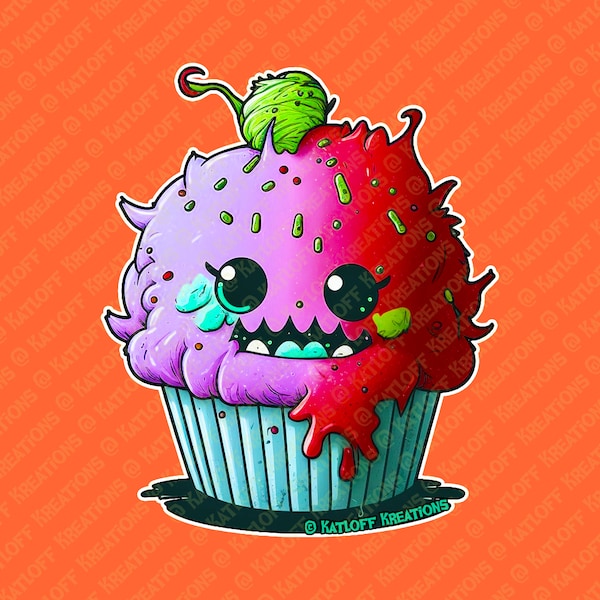 Snuggy Cakez - Kessy | Monster Cupcake Vinyl Sticker | Laptop Sticker