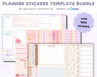Canva Planner Sticker Template Bundle | Digital Planner Stickers Template | Sticker Sheet Template | Commercial Use