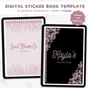 Canva Digital Sticker Book Template | Hyperlinked Sticker Book | Goodnotes Sticker Book | Commercial Use