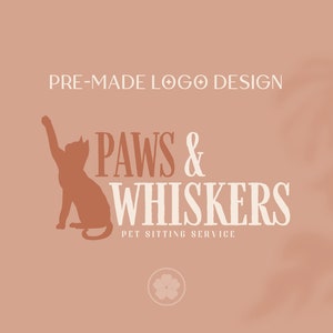Elegant Boho Pet Sitting Logo · Pet Care Logo, Cat Logo, Pet Shop Logo · Semi-Custom Creative Logo Design Service