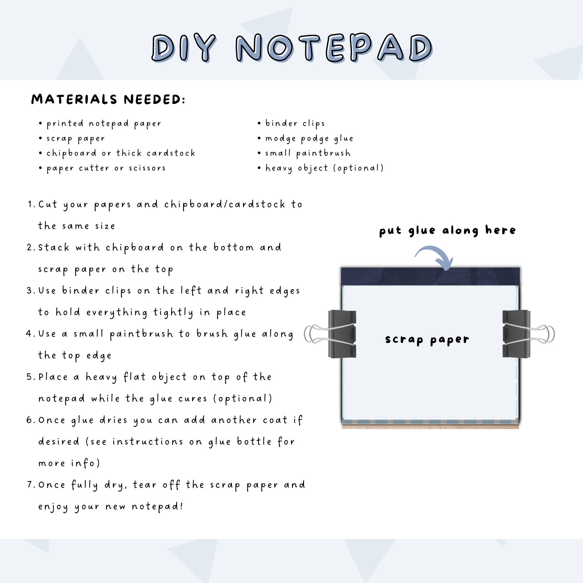 Canva Notepad Template Printable Notepad Multisize Custom Notepad