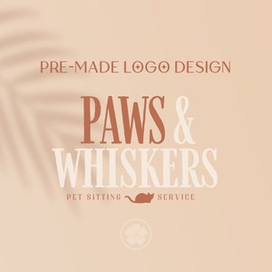 Modern Pet Sitting Logo · Pet Care Logo, Cat Logo, Pet Shop Logo · Semi-Custom Creative Logo Design Service