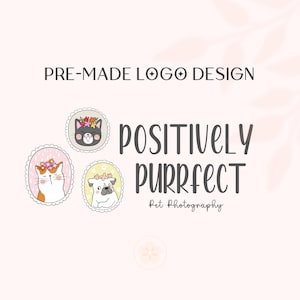 Cute Cat Logo for Pet Photographers · Pet Care Logo, Pet Shop Logo, Dog Logo · Semi-Custom Creative Logo Design Service