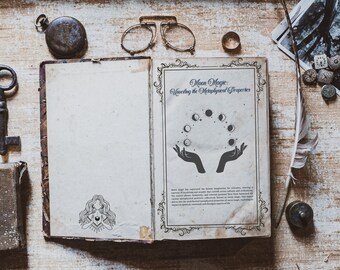 Unlock Moon Magic: Printable Grimoire Pages (8.5x11) Instant PDF Download
