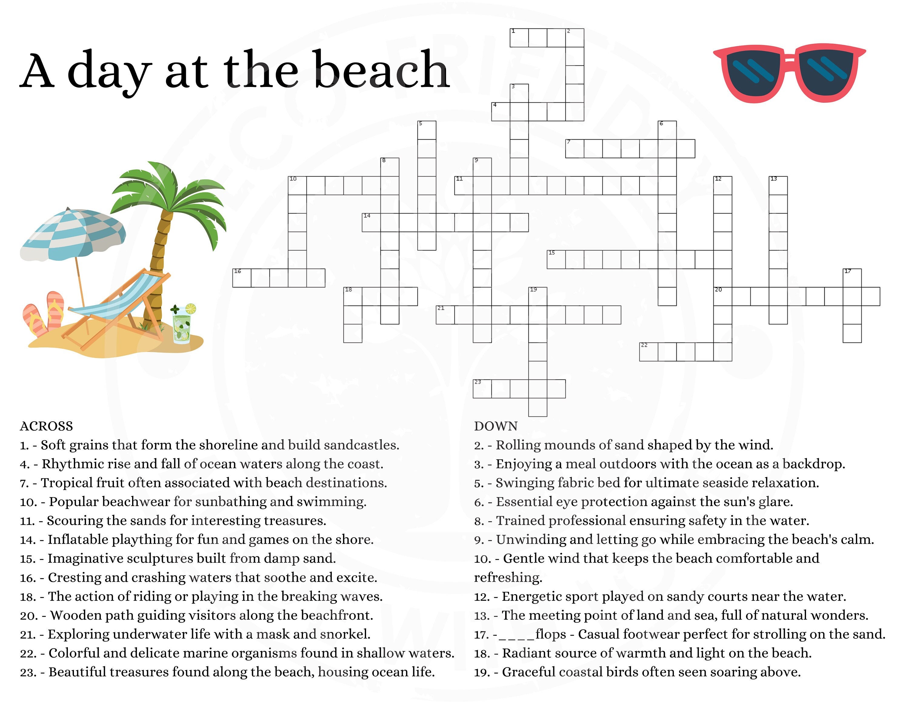8 sea lovers crossword puzzles pdf instant download - etsy