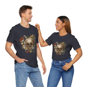 Mystical Skull & Bloom Unisex Jersey Short Sleeve T-Shirt
