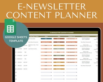 E-Newsletter Content Planner | Google Sheets Template