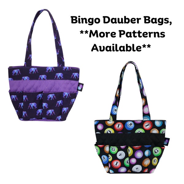 Bingo Bag - 8 Dauber Pockets - For holding dabbers and supplies for bingo - Great gift for bingo lovers!