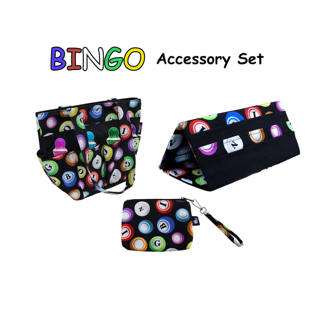 Bingo Accessory Set 8 Dauber Bingo Bag Foldable Pull Tab Holder