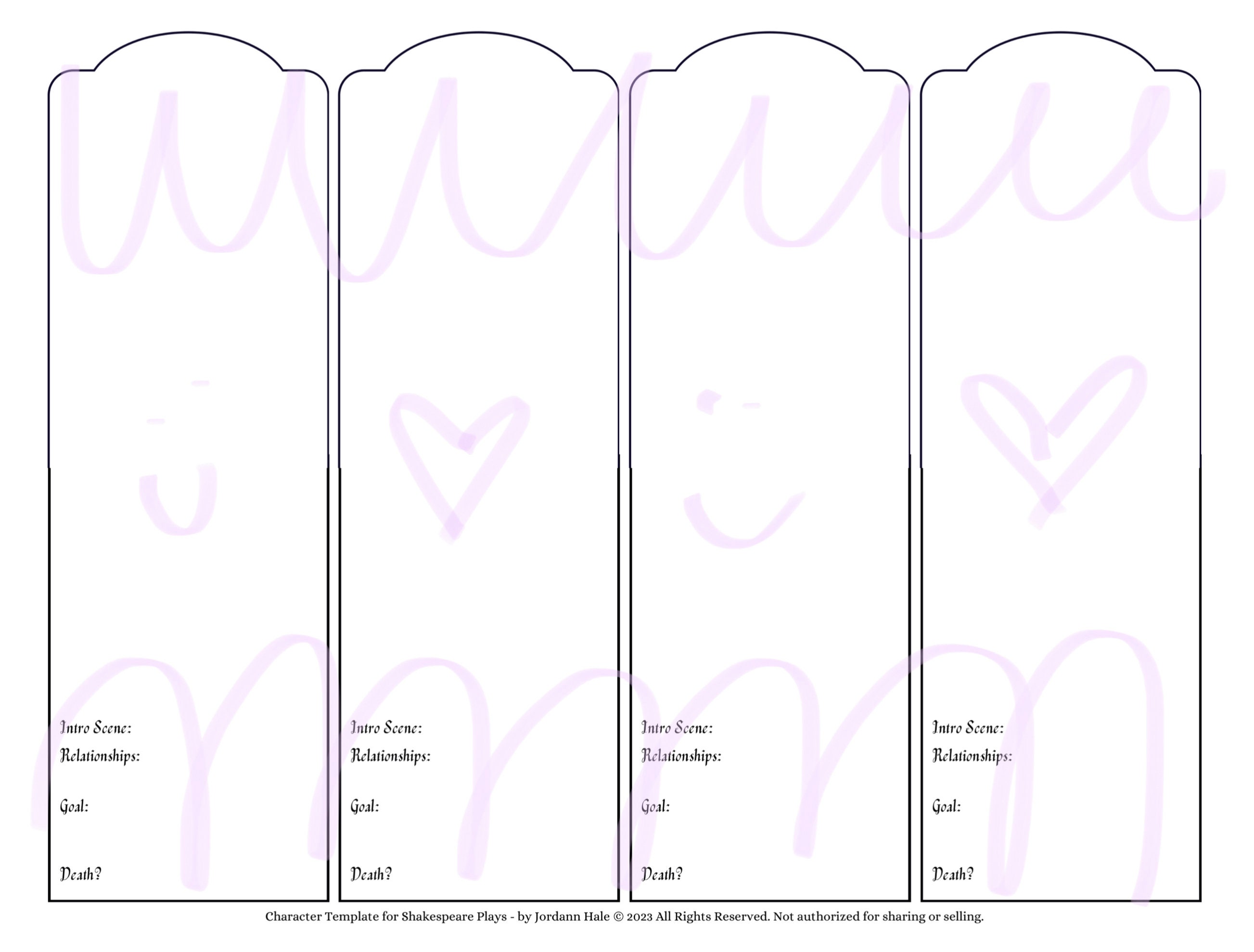 Printable Shakespeare’s Measure for Measure Characters | Blank or Water ...