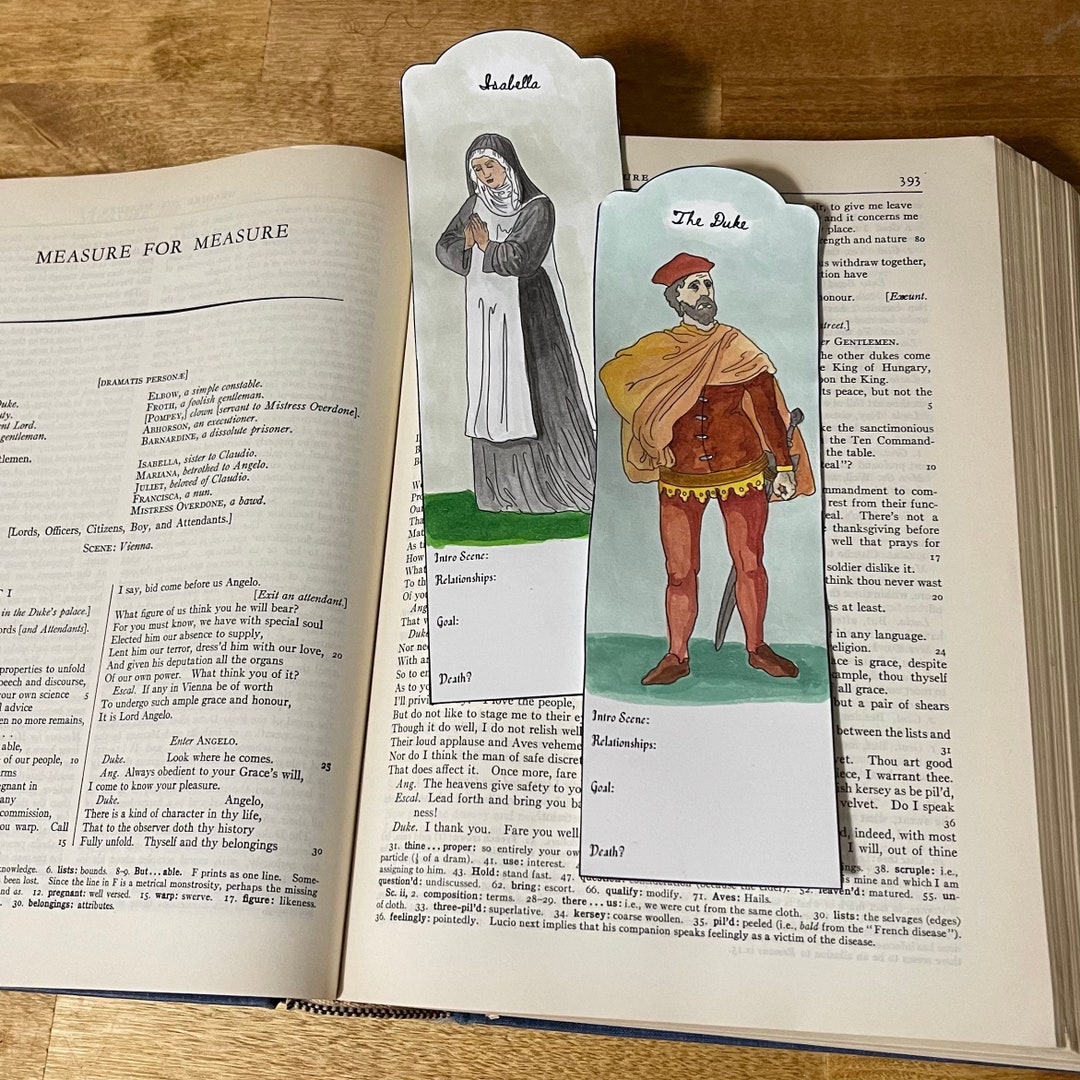 Printable Shakespeare’s Measure for Measure Characters | Blank or Water ...