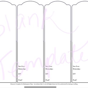 Printable Shakespeare’s King Lear Characters | Blank or Water Colored ...