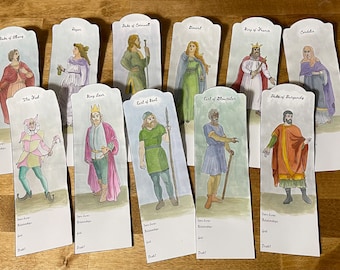 Printable Shakespeare’s King Lear Characters | blank or water colored | paper doll, puppet, bookmark, visual aid