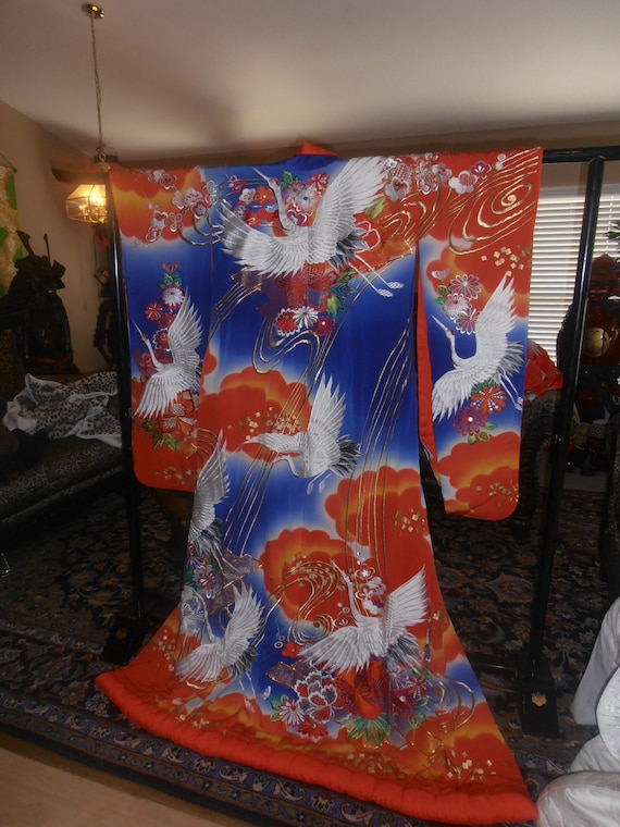 Japanese UCHIKAKE Wedding Kimono Dress Embroidere… - image 4