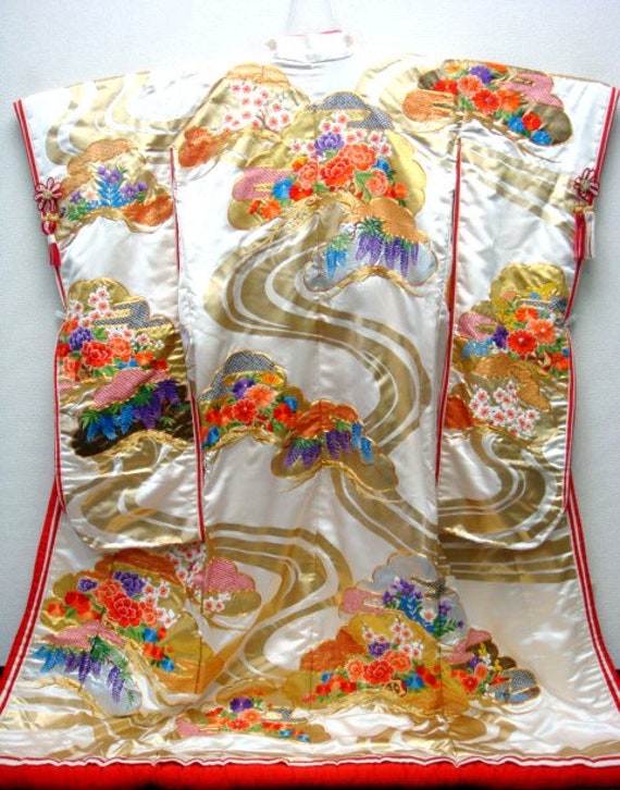 Gorgeous Japanese Wedding Uchikake Silk Kimono- Fl