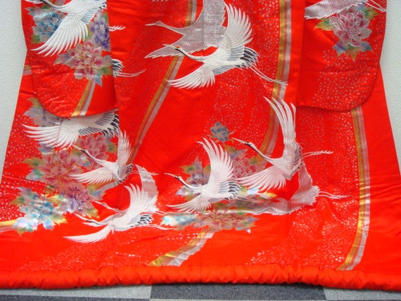 Japanese Uchikake WEdding Dress| Crane Kimono Dre… - image 5