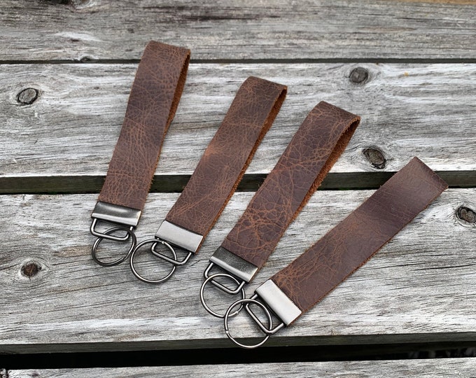 Mohave Brown Leather Keychain