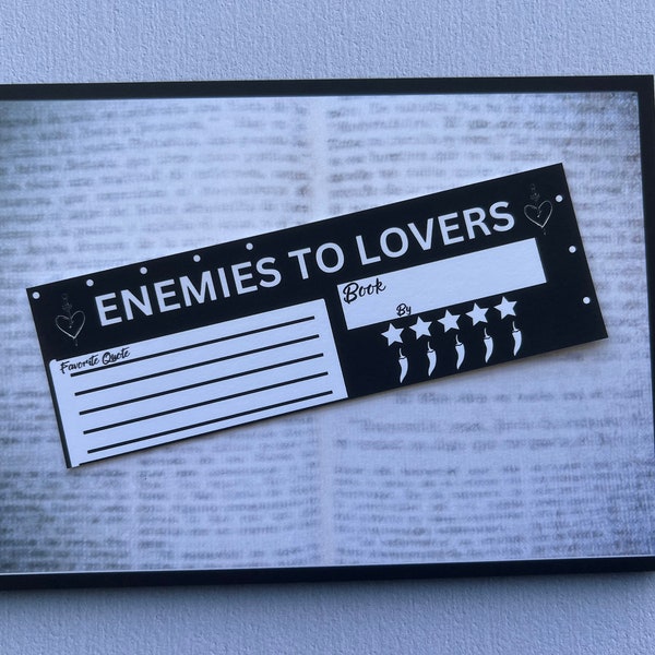 Enemies to Lovers Book Tropes / Romance Tropes Book Review Bookmark