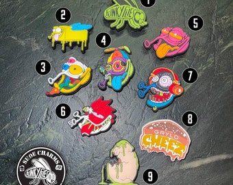 Funky Flies Durable PVC Croc Charms 9-Pack