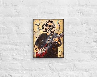 Jerry Garcia - Mixed Media Graffiti Canvas Art Print