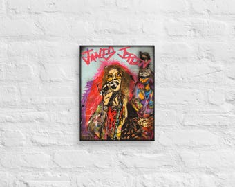 Janis Joplin - Mixed Media Graffiti Canvas Art Print