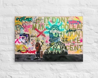 Street Teacher - Mixed Media Graffiti Canvas Art Print