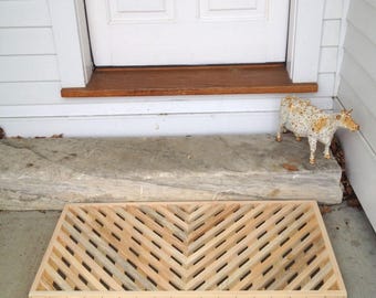 White Pine Handmade Vermont Wooden Outdoor Doormat - Natural