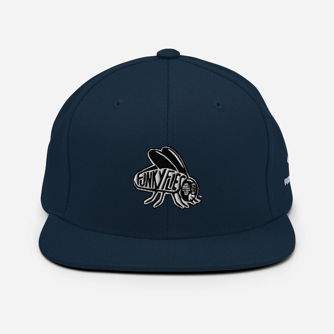 White Logo Flat Brim Snapback Hat - Etsy