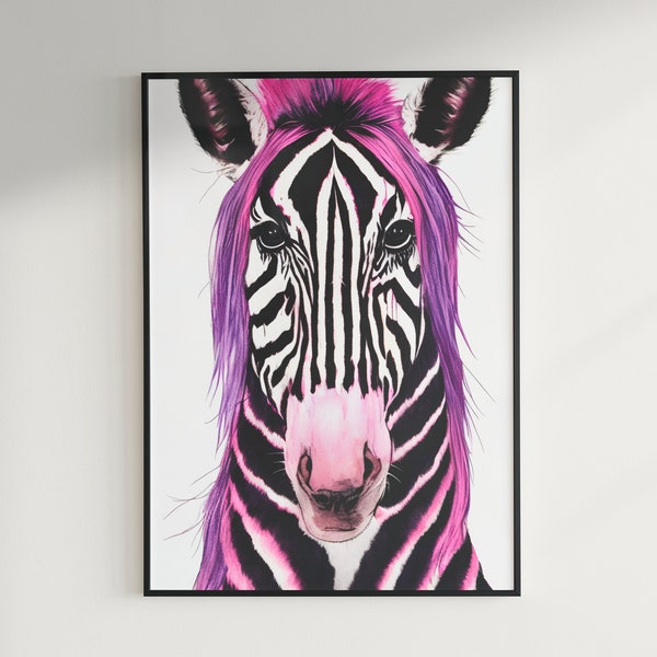 Zebra Art Print Etsy