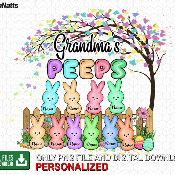 Personalized Easter Grandma's Peeps Png,Grandma Peeps Easter Day,Custom Easter Png,Bunny Easter Sublimation, Easter PNG,Digital Download